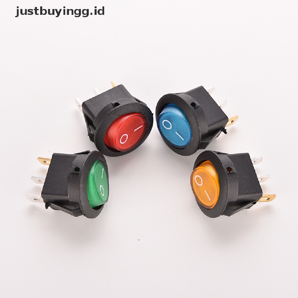 4 Pcs Saklar Rocker Spst On / Off 12v 16a Bentuk Bulat Dengan Led Dot Untuk Mobil Dan Perahu