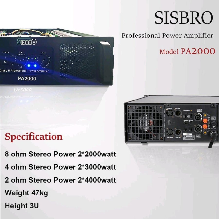 (PETI KAYU) power amplifier sisbro PA2000 . PA 2000