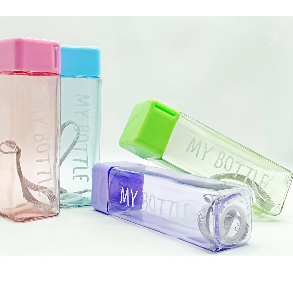 〔LASAZ〕 MY BOTTLE Glasses | Botol Minum Kaca My Bottle KOTAK BELING KACA- 500ml-  [PAKE DUS)