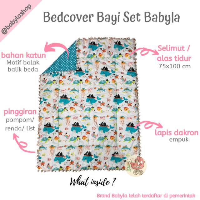 Bedcover / selimut bayi isi dakron silikon babyla