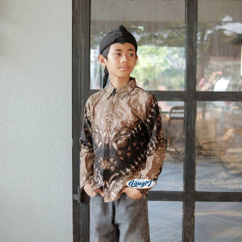 Couple Batik Ayah Dan Anak Laki-laki // Kemeja Batik Pria Dewasa Dan Anak Cowok Motif Keris Coklat Warna Hitam coklat  Motif Keris Coklat