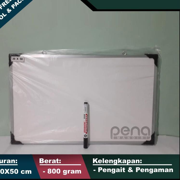 

Harga Termurah HVA Whiteboard Kecil Murah / White Board 30 x 50 cm Bonus Spidol 9U PBQ