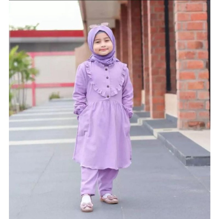 one set anak eliza terbaru / setelan anak kantong / baju setelan anak anak