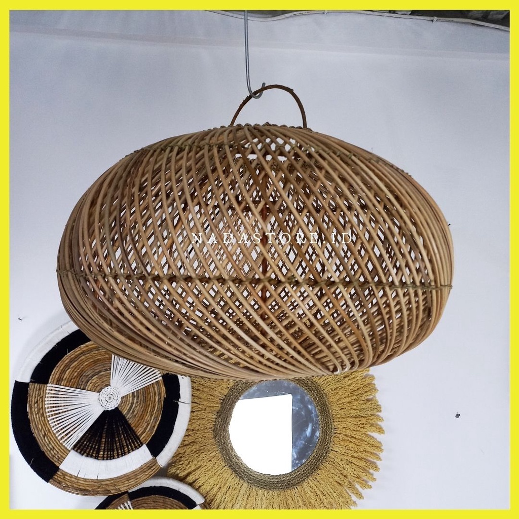 LAMPSHADE RATTAN / LAMPION ROTAN / KAP LAMPU RUSTIC MATERIAL RATTAN HANDMADE BY NADASTORE