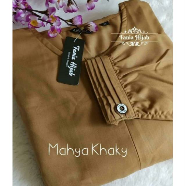 Gamis PNS kerja PEMDA Mahya khaki by Fania hijab READY STOCK