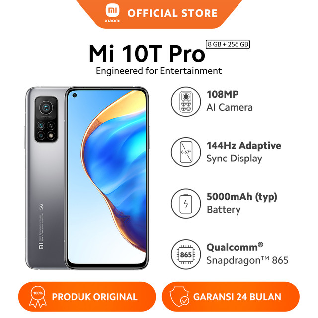 Promo Cuci Gudang Hp  Xiaomi Mi 10T Pro (8GB + 256GB) Snapdragon 865 108MP AI Triple Camera Layar