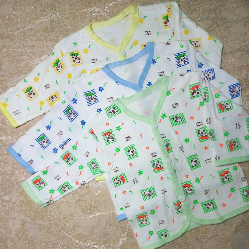 3 pcs baju bayi panjang/baju bayi lengan panjang motif