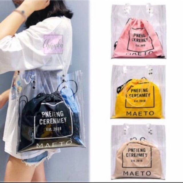 ready Tas Tote Bag Transparan Mika MAEetoo