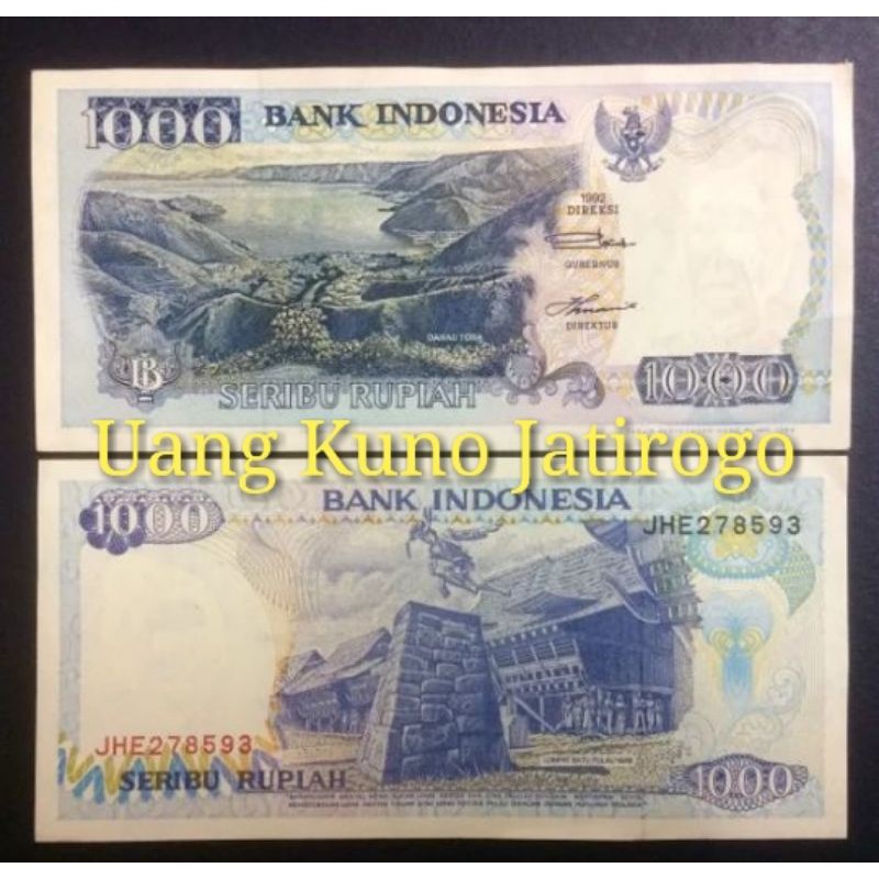 1 Lembar 1000 Rupiah Lompat Batu Tahun 1992 / Uang Kuno Indonesia