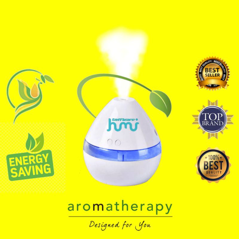 Air Humidifier Diffuser Aromatherapy Aromaterapi Disfuser Taffware Pelembab Pewangi Ruangan 130ml-Putih New No Oil