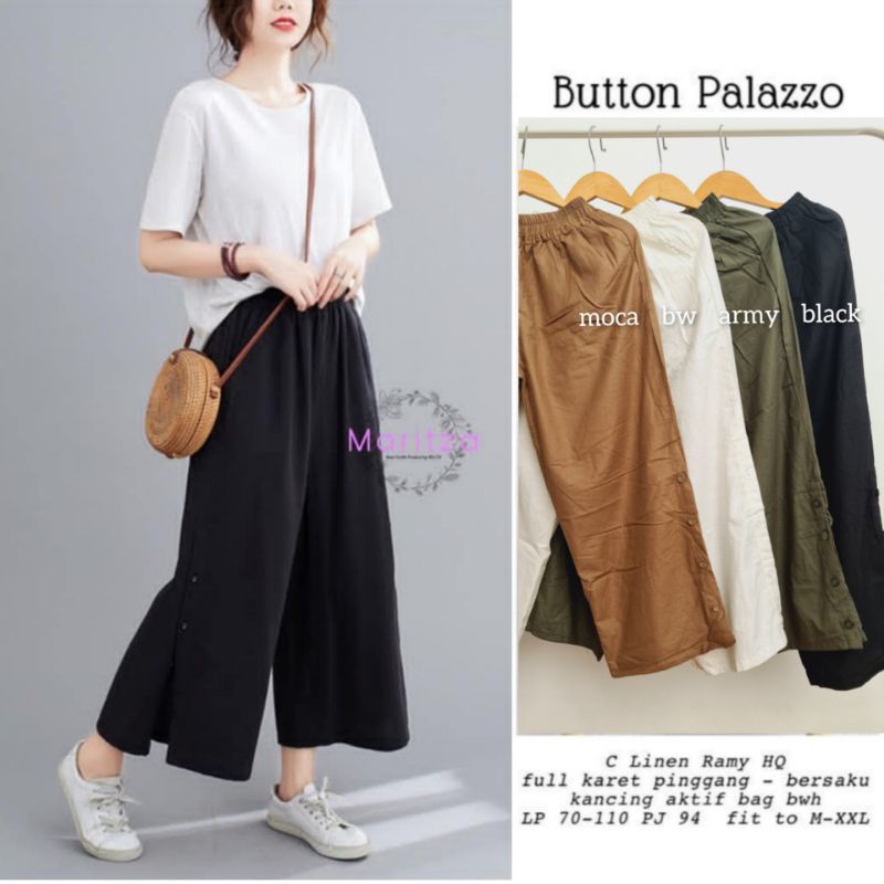 Button palazzo pants