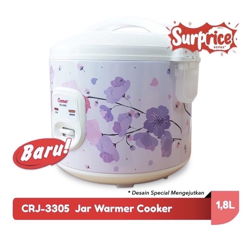 MAGIC COM RICE COOKER COSMOS CRJ3305 CRJ 3305 1,8L 1,8 LITER 3IN1 MODEL BARU