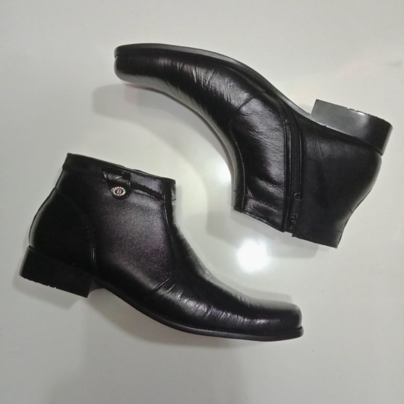 Sepatu Boot Pria Kulit Asli/Merek Bally/Pantofel Boot Formal Pria