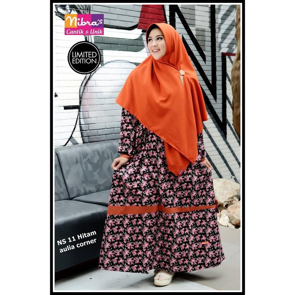 Gamis Model Terbaru Nibras NS 11 Hitam Baju Wanita Terbaru Model Baju Gamis