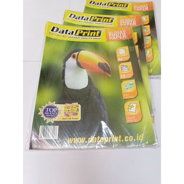 

Data Print Photo Paper Glossy | Kertas Foto 230gsm Glossy A4 0.26mm 20 Lembar