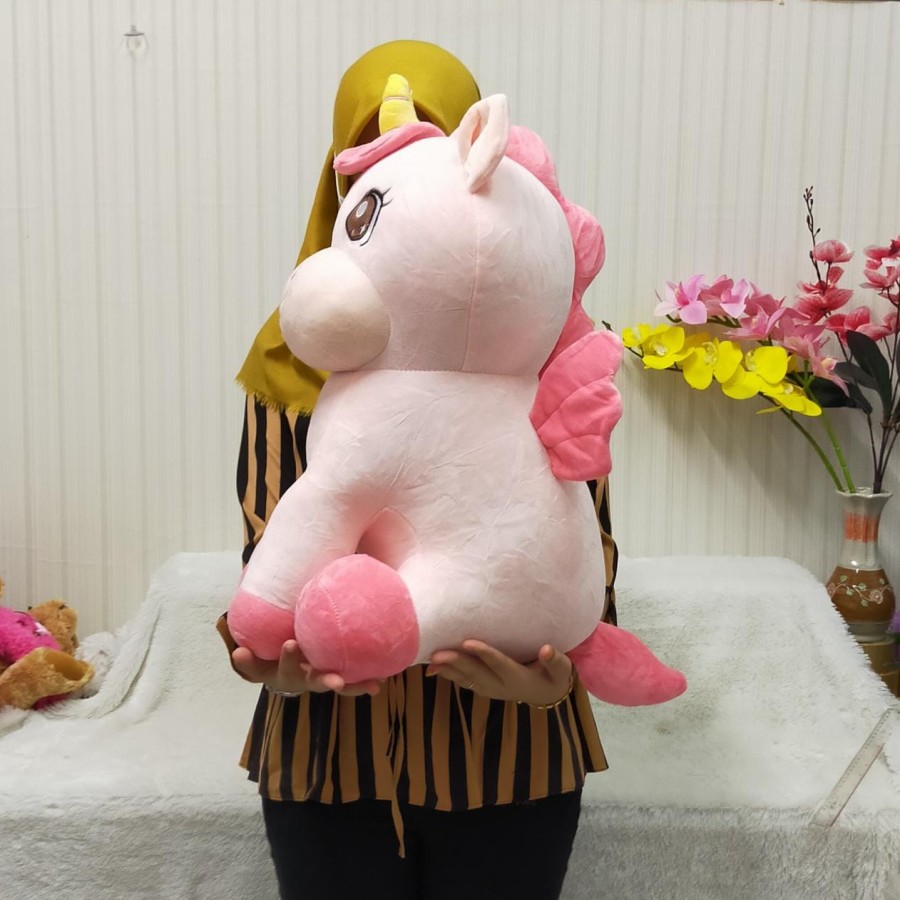 Boneka Kudaponi Tanduk Sitting Unicorn Sayap Impor Kado Ultah Suprise Hadiah Anivversarry