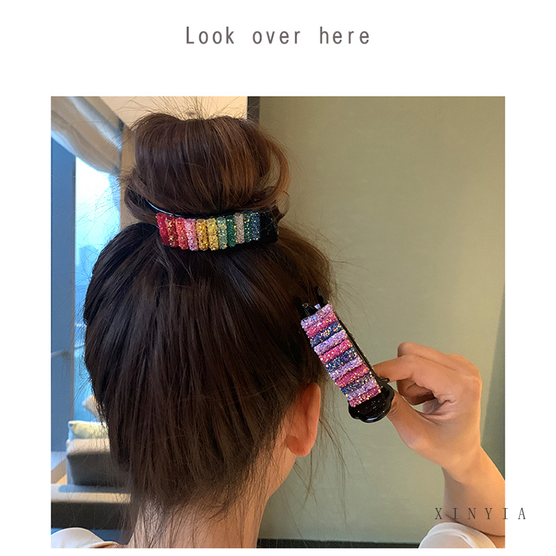 Rainbow Jepit Rambut Cakar Rambut Jepit Rambut Jepit Rambut Besar untuk Wanita Aksesoris Fashion Korea