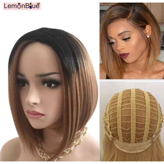 wig ombre pendek