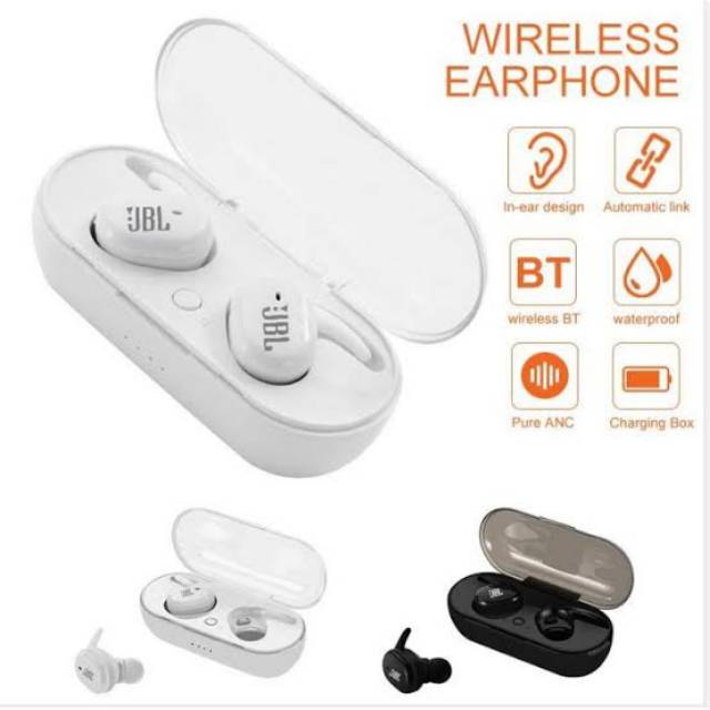 HEADSET BLUETOOTH JBL TWS 4 EARBUD WIRELESS TOUCH ID V5.0 SUARA BAGUS