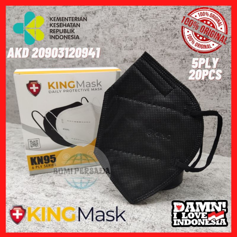 Kingmask Masker Kn95 Emboss King 5ply Premium Kemenkes AKD KN 95 isi 20 pcs 5 ply