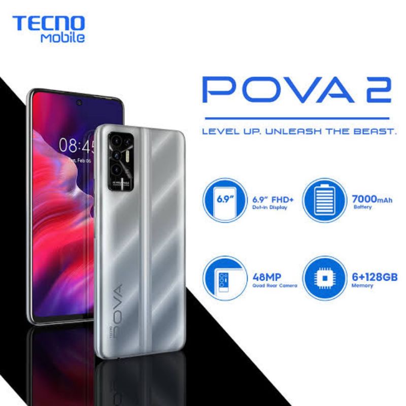 tecno pova 2 6/128 garansi resmi