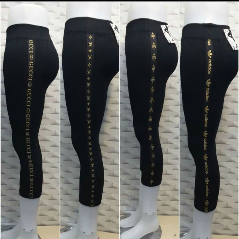 Legging Import 7/8 List Coklat Jahit Premium