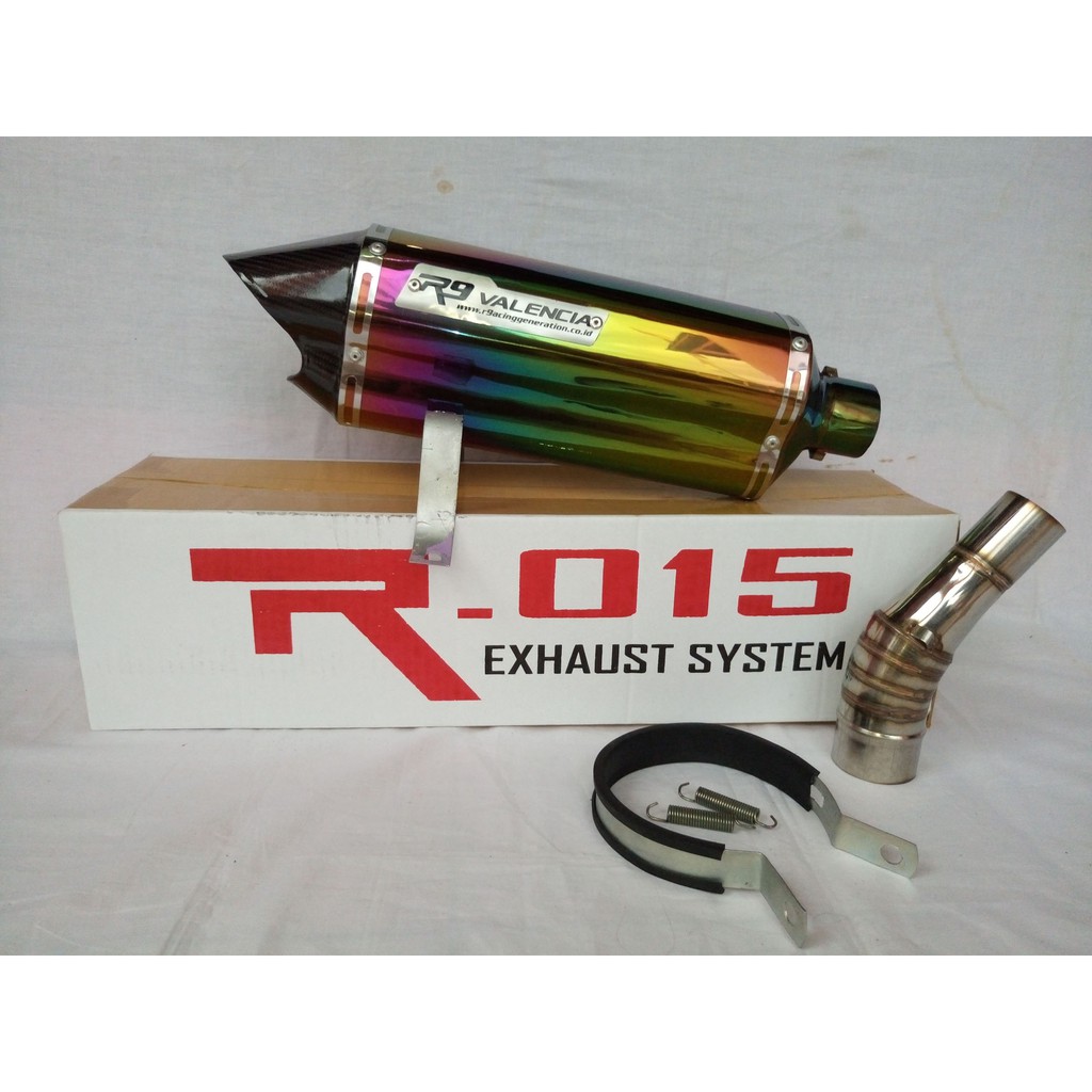 Knalpot R9 Valencia Rainbow Slip on Ninja 250 - Z250 - MT25 - R25 - RR Mono - CBR 150 DLL PNP