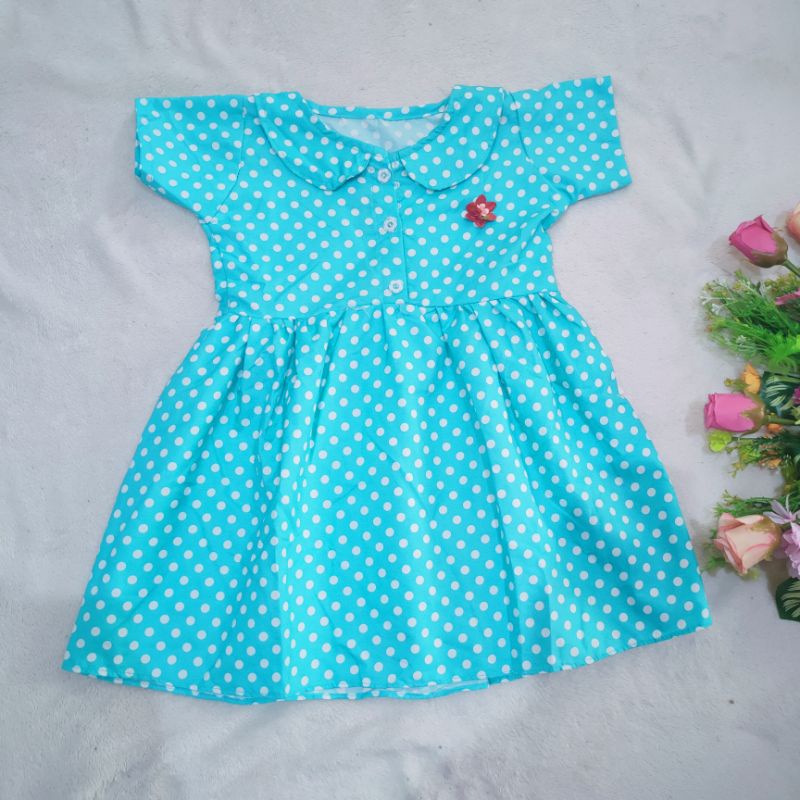 Dress Anak 1 2 Tahun cewek perempuan Baju motif kotak Polka(Dress Wonder women)