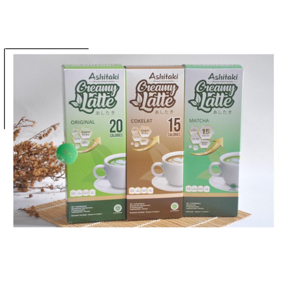 ASHITAKI CREAMY LATTE MINUMAN DIET | MINUMAN BUBUK ANTIOKSIDAN STEVIA Original/ Coklat/ Matcha