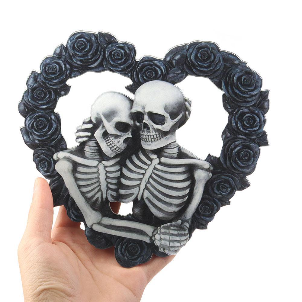 Suyo Dekorasi Pintu Bentuk Hati Motif Tengkorak Gaya Gothic