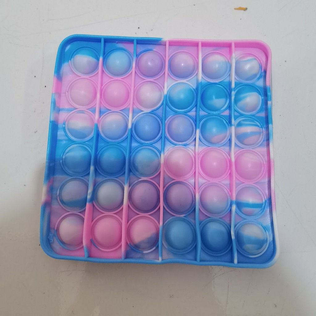MAINAN VIRAL POP IT BUBLE SILICON PUSH BUBLE FIDGET CUBE MAINAN TREND PINCET SENSORY RAINBOW POP IT-SEGI 4 RAINBOW NEW