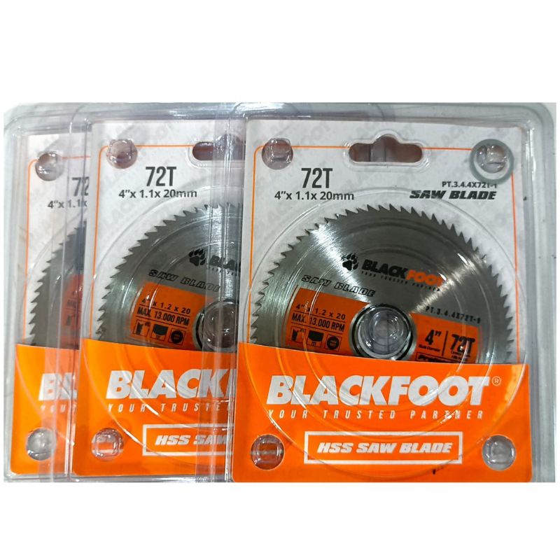 Mata Gerinda Potong Kayu Triplek BLACKFOOT 4"×72T