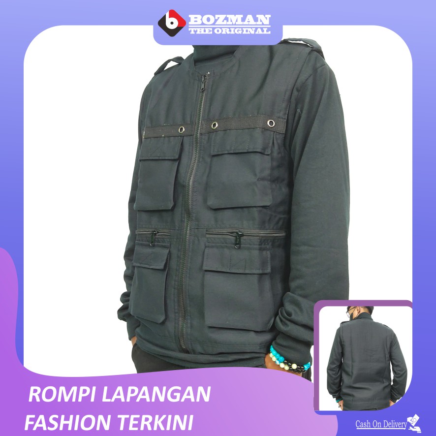 Rompi Cargo Lapangan (Tactical Vest) - 6 Kantong Besar Multifungsi