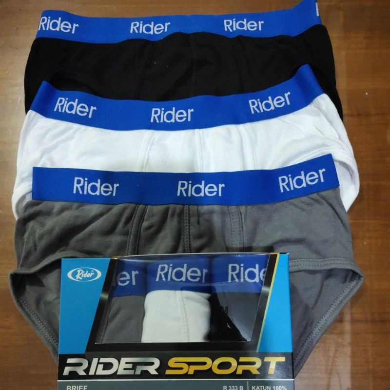 CELANA DALAM PRIA RIDER SPORT 333 + 1 MASKER BAGUS  / CD RIDER SPORT / KANCUT RIDER SPORT 3PCS