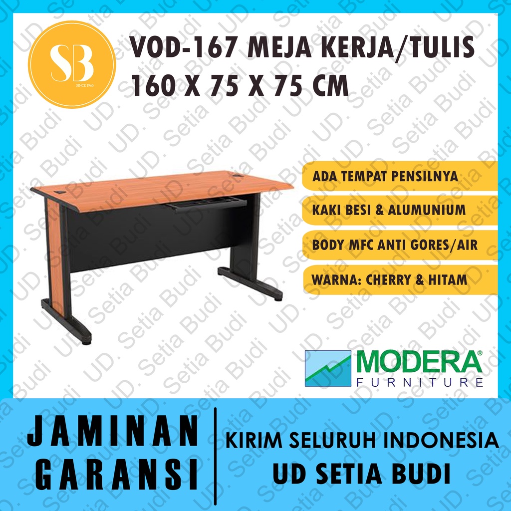 Meja Kantor / Kerja / Tulis + Tempat Pensil Modera V-Class VOD 167