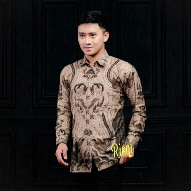 Gitabatik Batik Pria Lengan Panjang Kemeja Batik Motif Modern Reguler Fit Size M L XL XXL Jumbo Terlaris