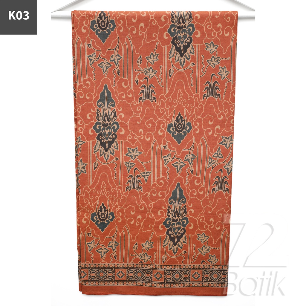 KAIN BATIK PREMIUM Bahan Katun Motif Awan Mega Warna Cream 721159 Cap 72 Jarik Jarit Samping Kebat Panjang Batik Katun Modern Premium Bahan Seragam Batik Pernikahan Kantor Keluarga Murah Kamen Jadi Batik Bali Lembaran