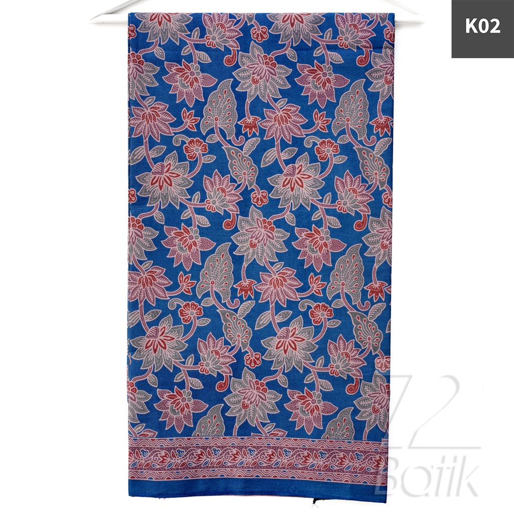 KAIN BATIK KATUN Premium Motif Kembang Taman Warna Biru Hijau Abu 729357 Cap 72 Jarik Jarit Samping Kebat Panjang Batik Katun Modern Premium Bahan Seragam Batik Pernikahan Kantor Keluarga Murah Kamen Jadi Batik Bali Lembaran