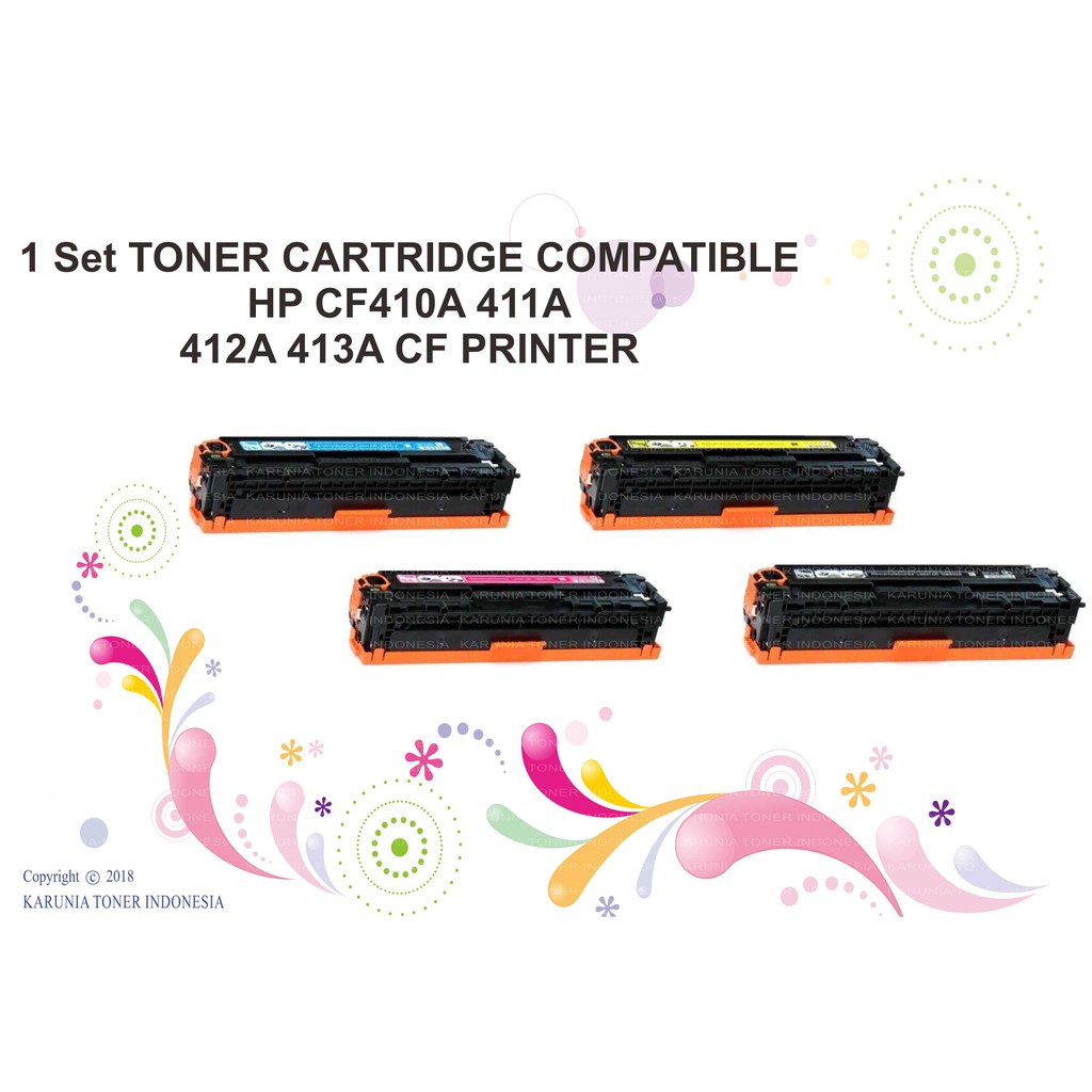 1 Set TONER CARTRIDGE COMPATIBLE HP CF410A 411A 412A 413A CF PRINTER