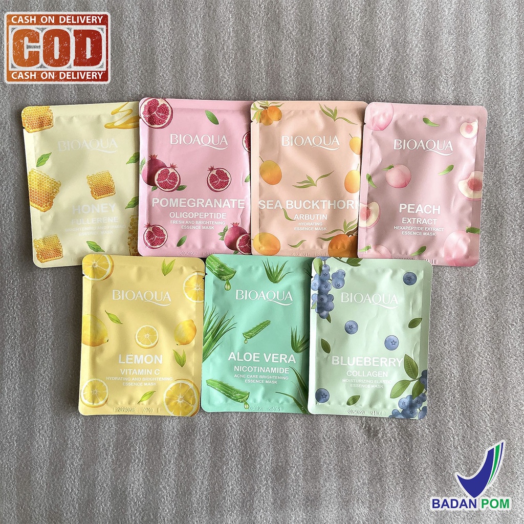 Masker Wajah Bioaqua Sheet Mask BPOM Masker Topeng Bioaqua 25gr