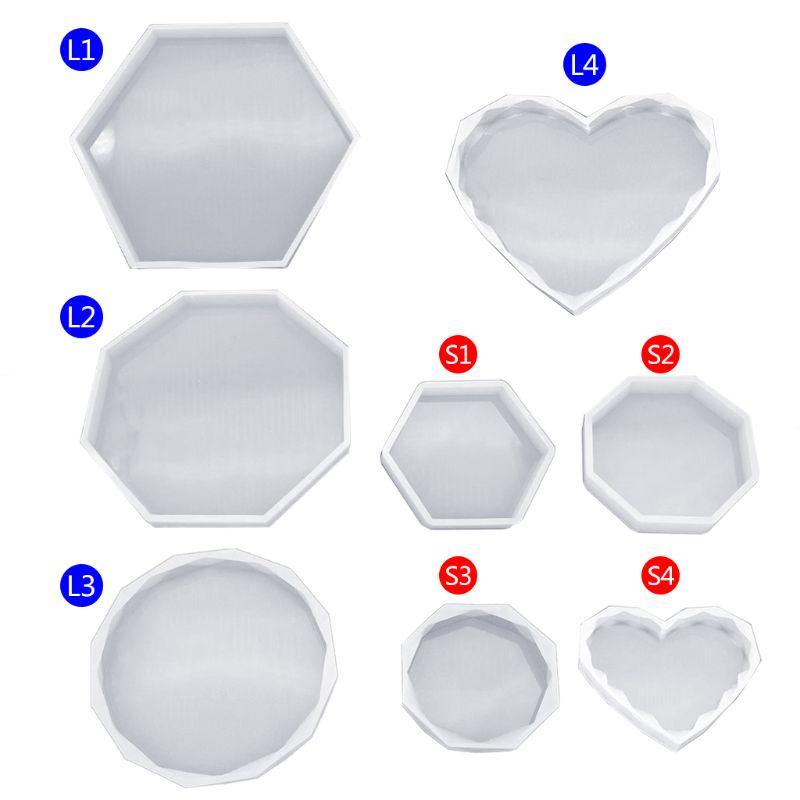 Siy Cetakan Resin Epoksi Diy Handmade Bentuk Hati / Segi Delapan / Segi Enam Bahan Silikon