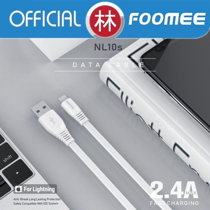 Foomee NL10S Data Cable For Lightning Fast Charging 2.4A