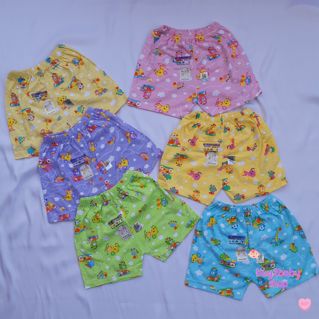 Celana pendek bayi Rimoshi warna motif S,M,L,XL isi 1 PCS