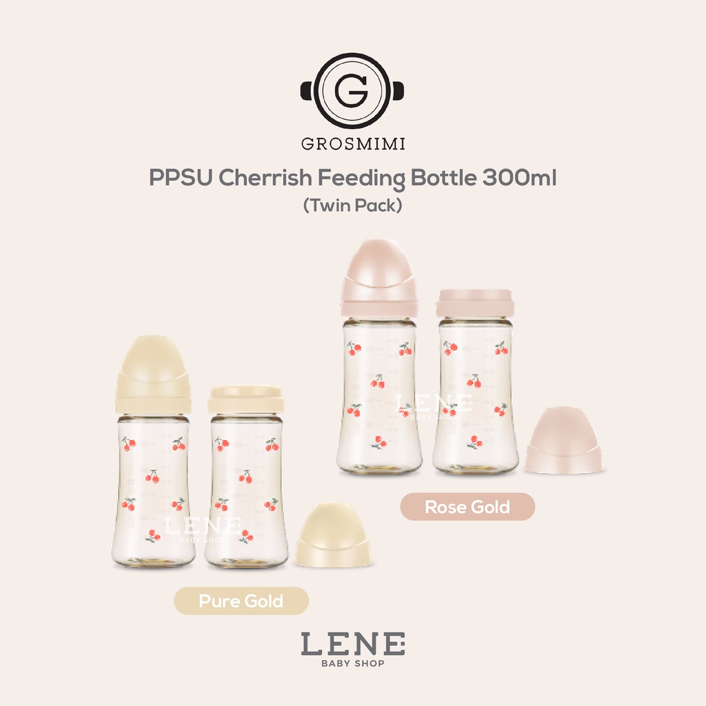 Grosmimi PPSU Cherrish Feeding Bottle 300ml Twin Pack