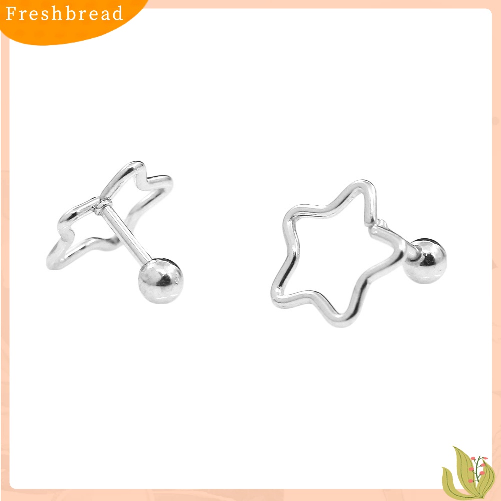 [Fresh] Anting Tindik / Piercing Hidung / Telinga Desain Bintang Bahan Stainless Steel untuk Wanita