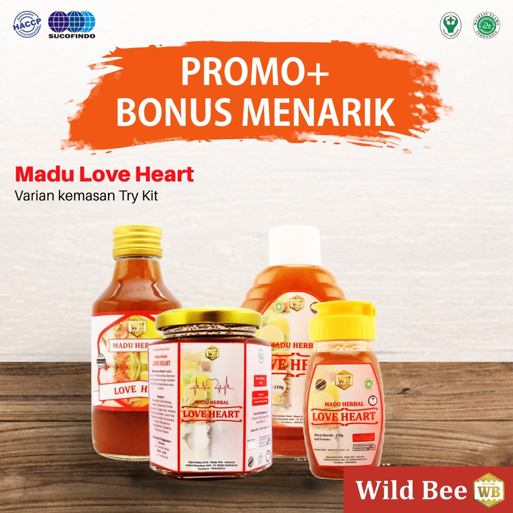 

Madu Love Heart / Madu Herbal - Garansi Murni & Asli 100% - Kemasan Kecil