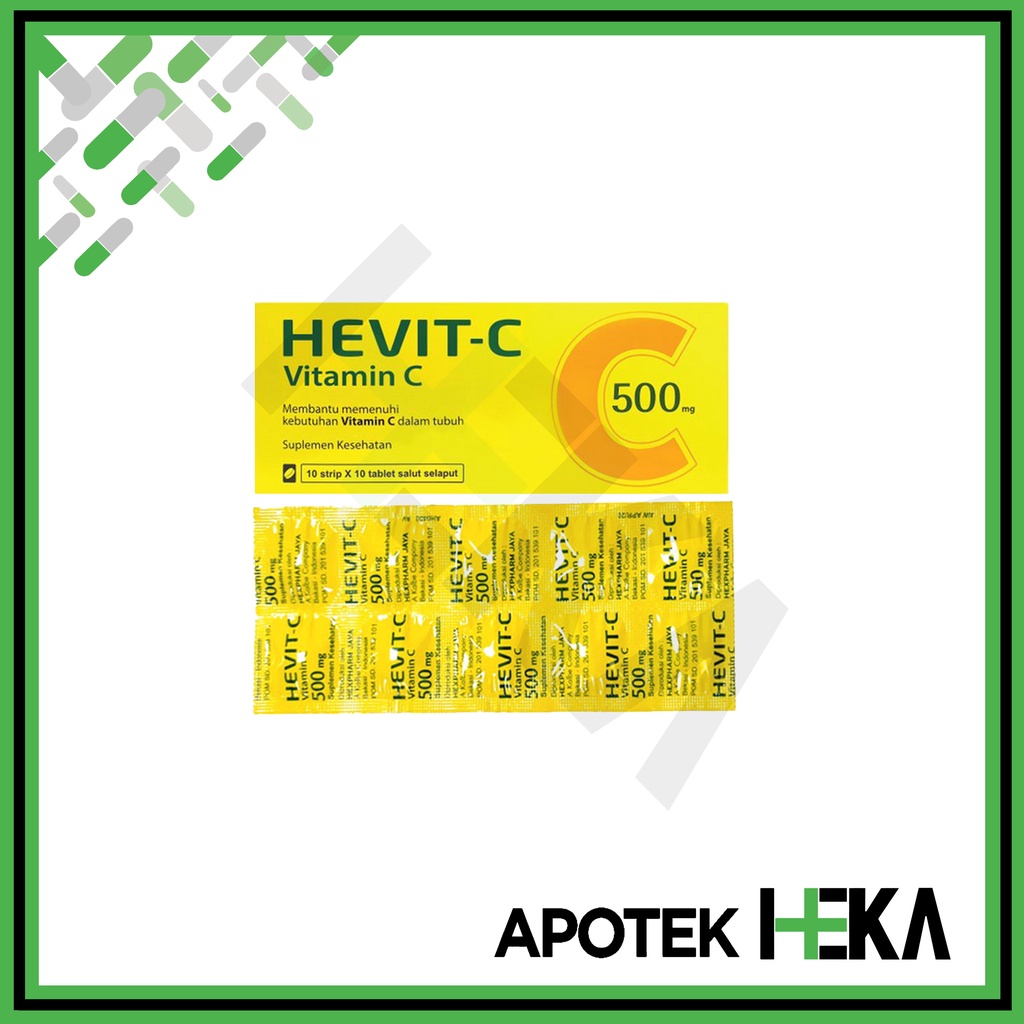 Hevit-C 500 mg Box isi 10x10 Tablet - Vitamin C (SEMARANG)