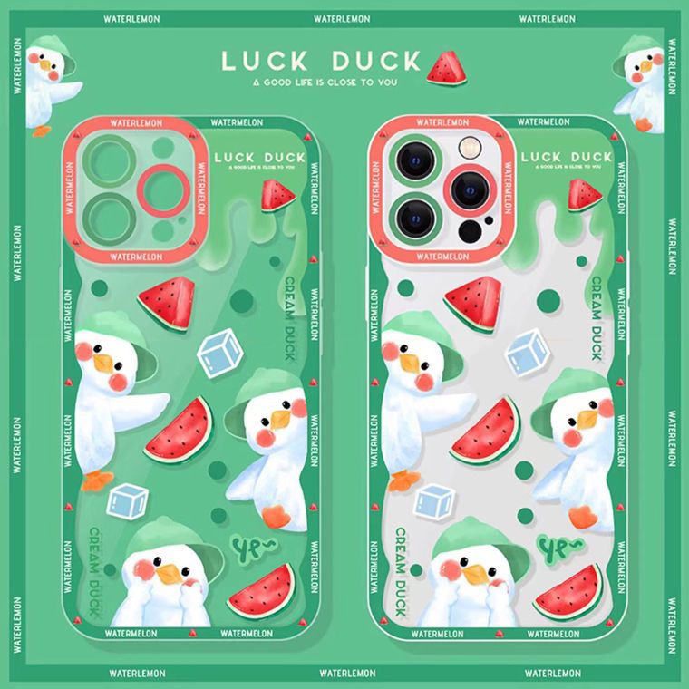 Soft Case Silikon TPU Transparan Motif Bebek Untuk IPhone 14 13 12 11 Pro X XR XS Max SE 6 6S 7 8 Plus