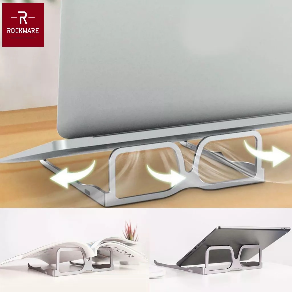 ROCKWARE Creative Folding Aluminum Notebook Stand - Glasses Design