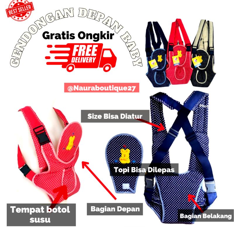 Gendongan bayi / Gendongan ring seling / Gendongan bayi depan ransel / gendongan hipseat / gendongan baby / gendongan ransel bordir termurah